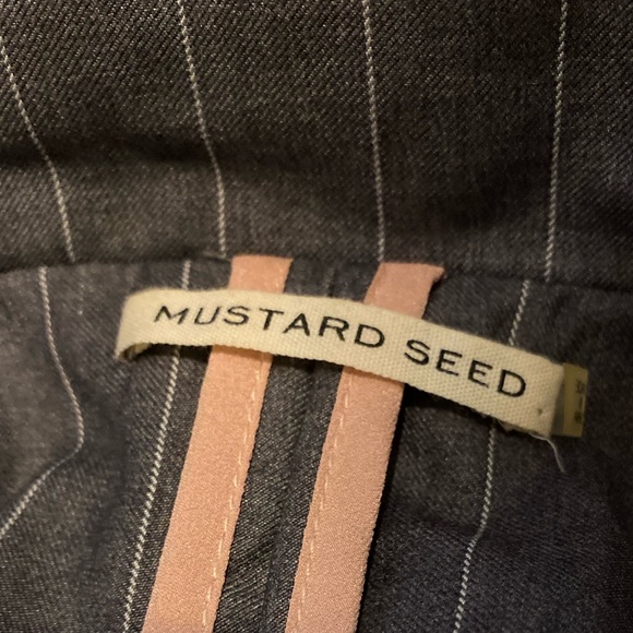 Mustard Seed Long Vest Women’s Small Grey and White Stripes - Picture 7 of 14
